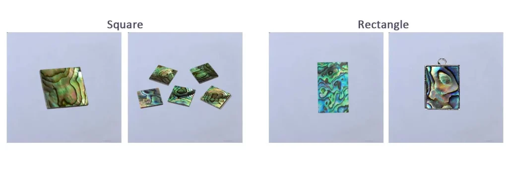 Squares Abalone Shell and Rectangles Abalone Shell