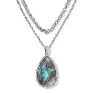 Stainless Steel Single-Stone Abalone Shell Pendant ODM Jewelry Manufacturer