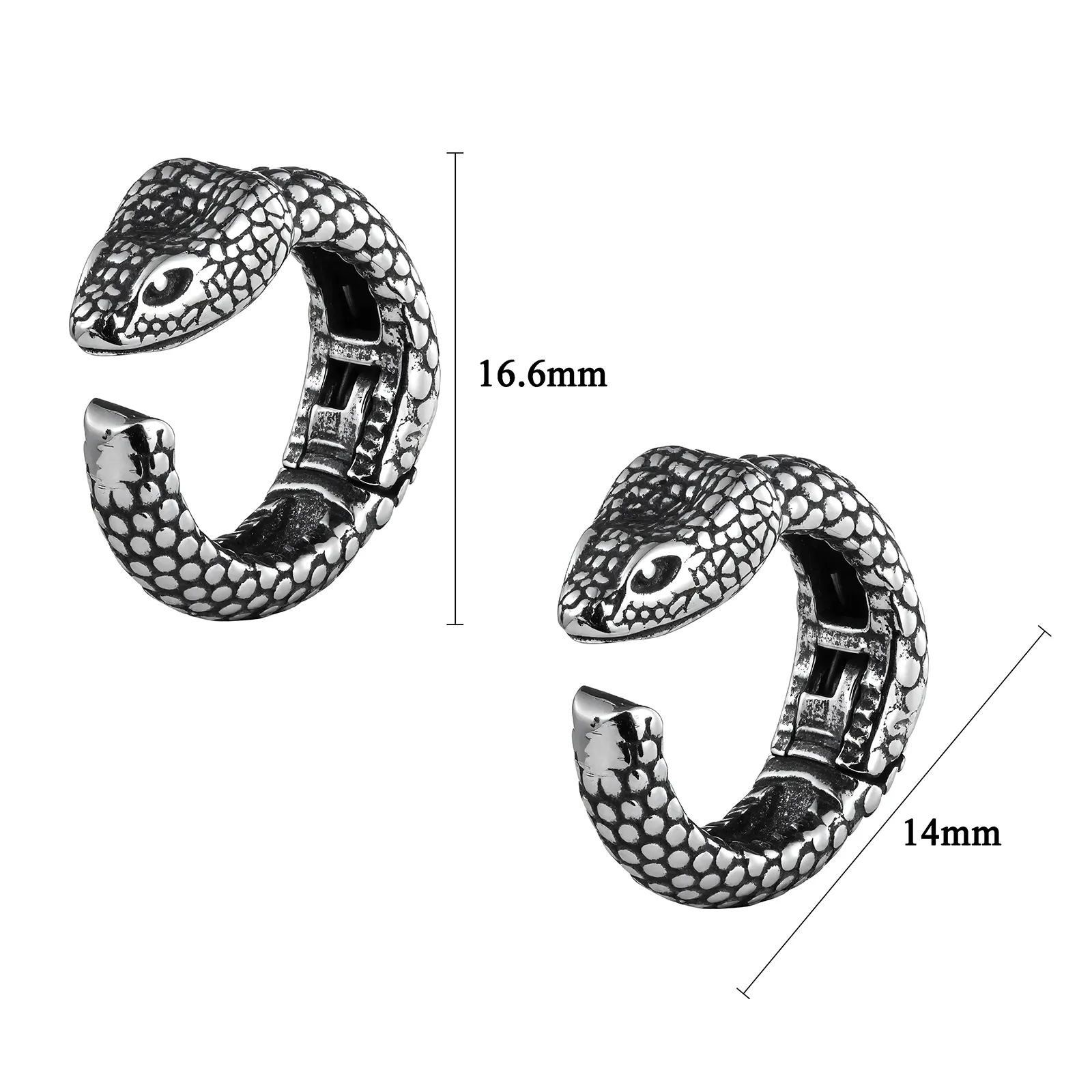 Stainless steel Vintage Ear Cuff Size 16.6mm*14mm