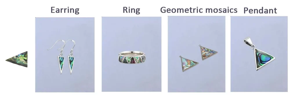 Triangular Abalone Shells for Stainless Steel Jewelry 