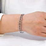 Custom Design Wave-Edge Bangle Bracelet for women