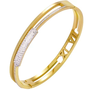 Private Label Partner Gold Plated Stainless Steel Bangle Bracelet for jewelry brand
