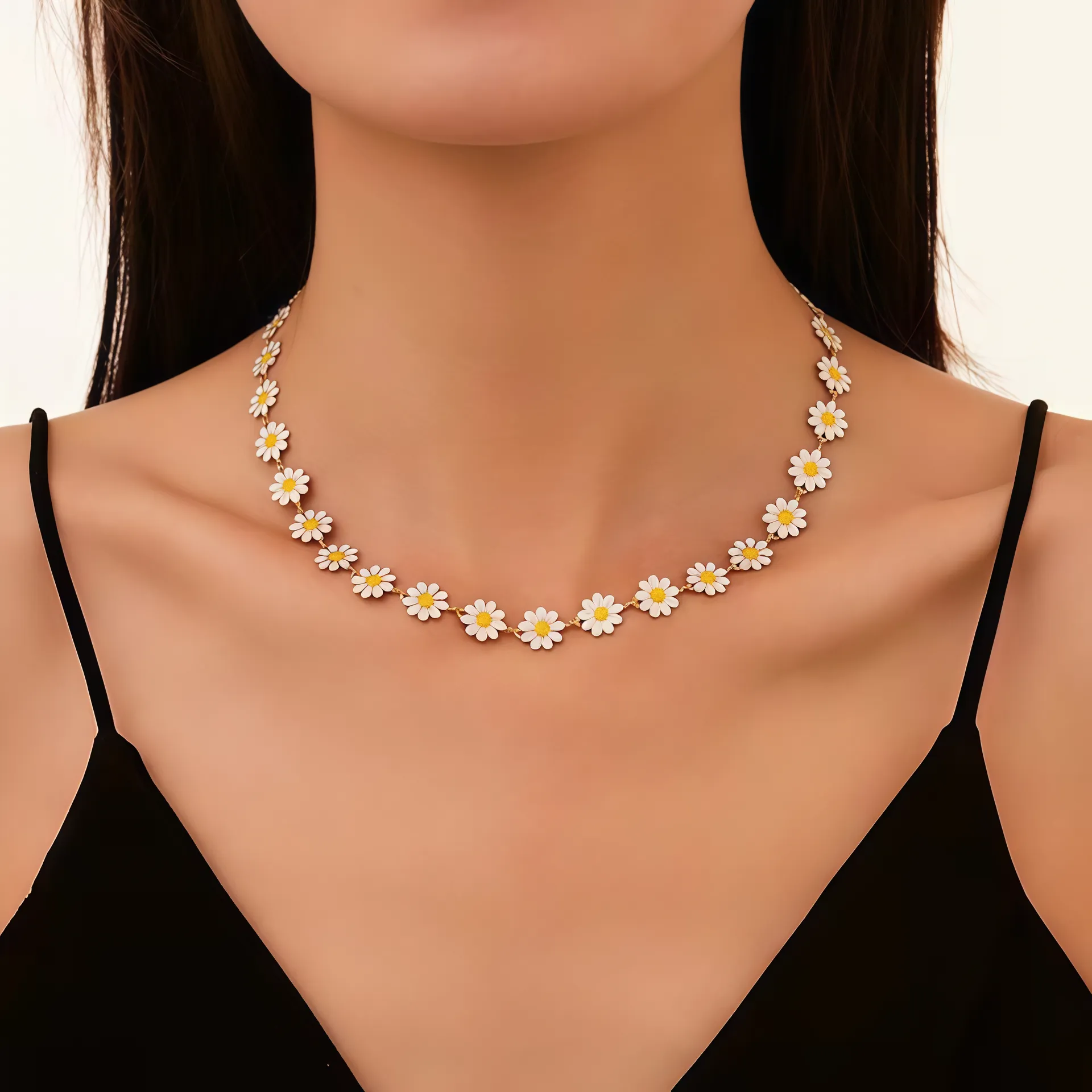 custom stainless steel flower choker necklace from jewelry factory