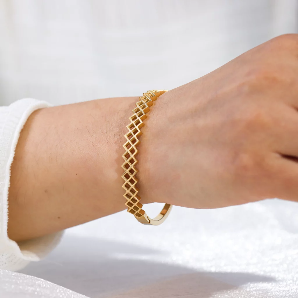 stainless steel geometric bangle bracelets for businesses