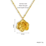 oem size of stainless steel 18k gold plated flower rose necklace for brands