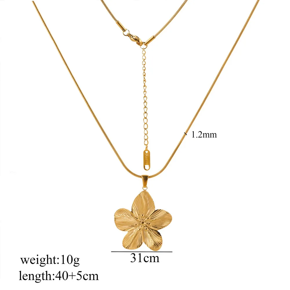 oem size of stainless steel gold flower necklace for major retailers