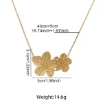 size of gold stainless steel statement flower pendant necklace direct factory for businesses