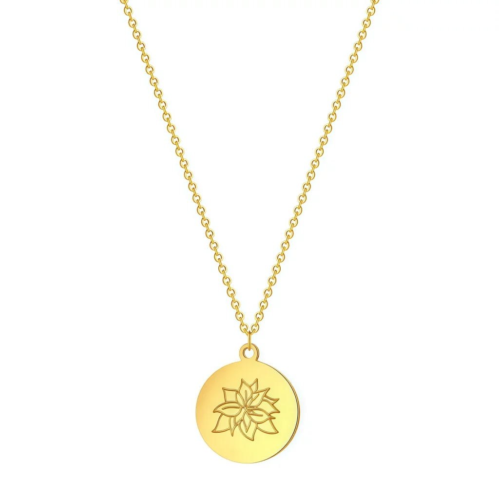 stainless steel birth flower necklace-factory direct wholesale