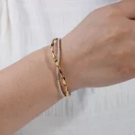stainless steel Women‘s twisted bangle bracelet jewelry brand