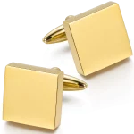 Stainless steel square customizable laser engraved logo cufflinks for wholesale buyers