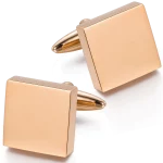 Stainless steel square customizable laser engraved logo cufflinks for wholesale buyers