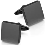 Stainless steel square customizable laser engraved logo cufflinks for wholesale buyers