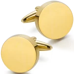 Stainless steel customizable round cufflinks for fashion brands