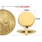 Stainless steel customizable round cufflinks for fashion brands