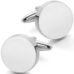 Stainless steel customizable round cufflinks for fashion brands