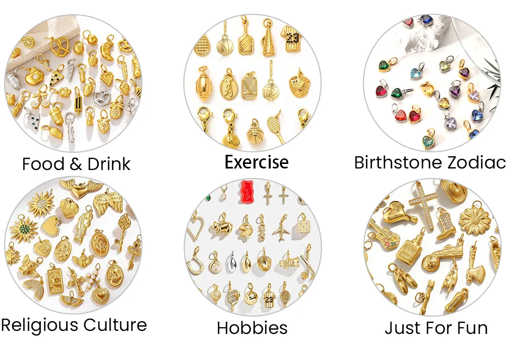 316L Stainless Steel Charms for Necklace Manufacturer including Food, Exercise, Birthstone, Culture, Hobbies