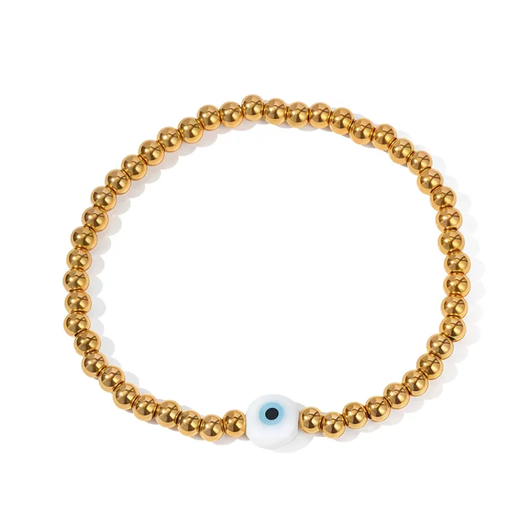 316L stainless steel beaded evil eye bracelet custom Bulk Jewelry Manufacturer for businesses