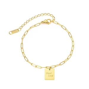 316L stainless steel logo friendship bracelet custom jewelry factory for brand