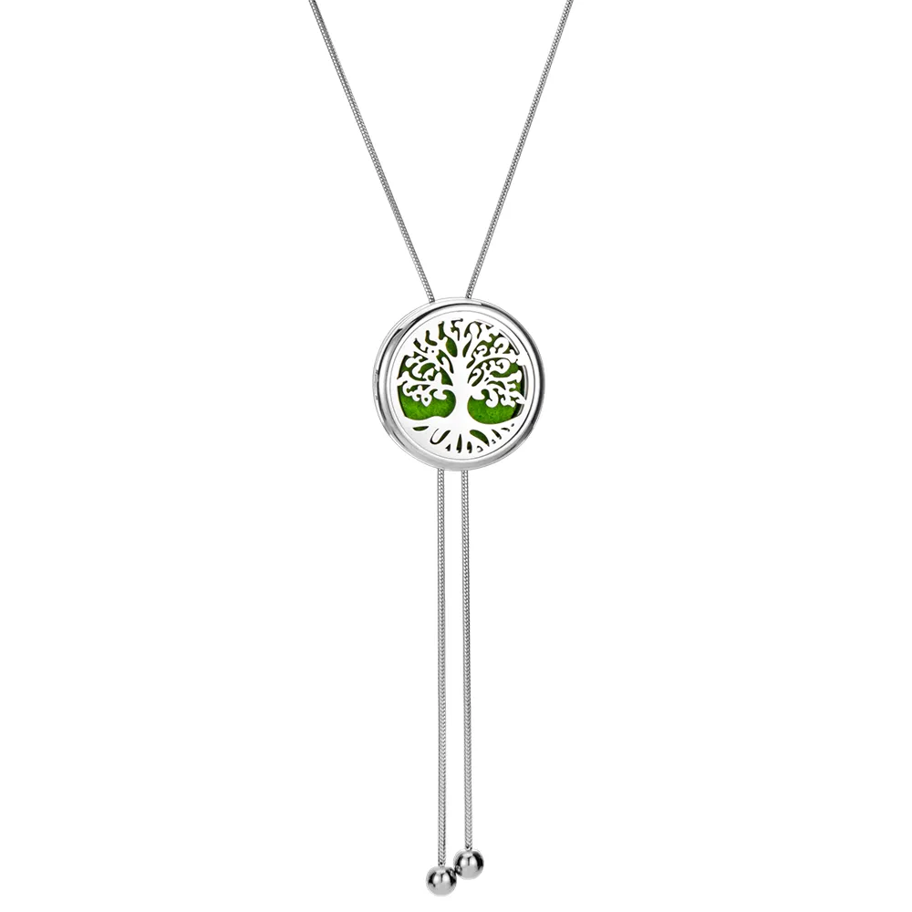 Adjustable green round perfume locket necklace manufacturing for small brands