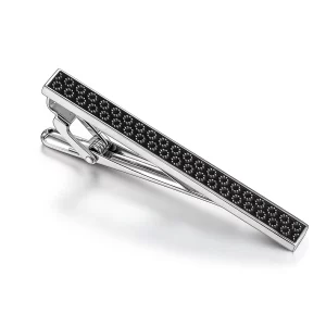 Black enamel pattern logo tie clip Right Jewelry Manufacturer for Fashion Labels
