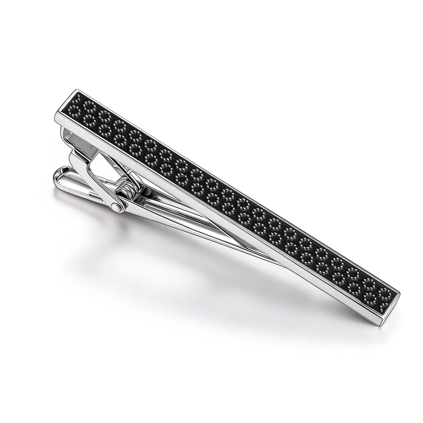 Black enamel pattern logo tie clip Right Jewelry Manufacturer for Fashion Labels