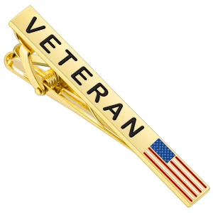 Brass Veteran Military American Flag Tie Clip Fashion Jewelry Manufacturer for Brands