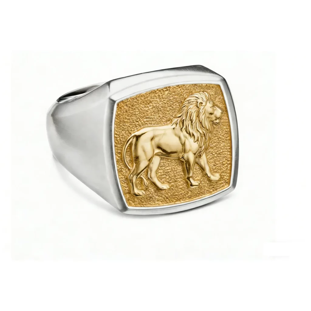 Casting Stainless Steel Lion Signet Ring Haosen Jewelry