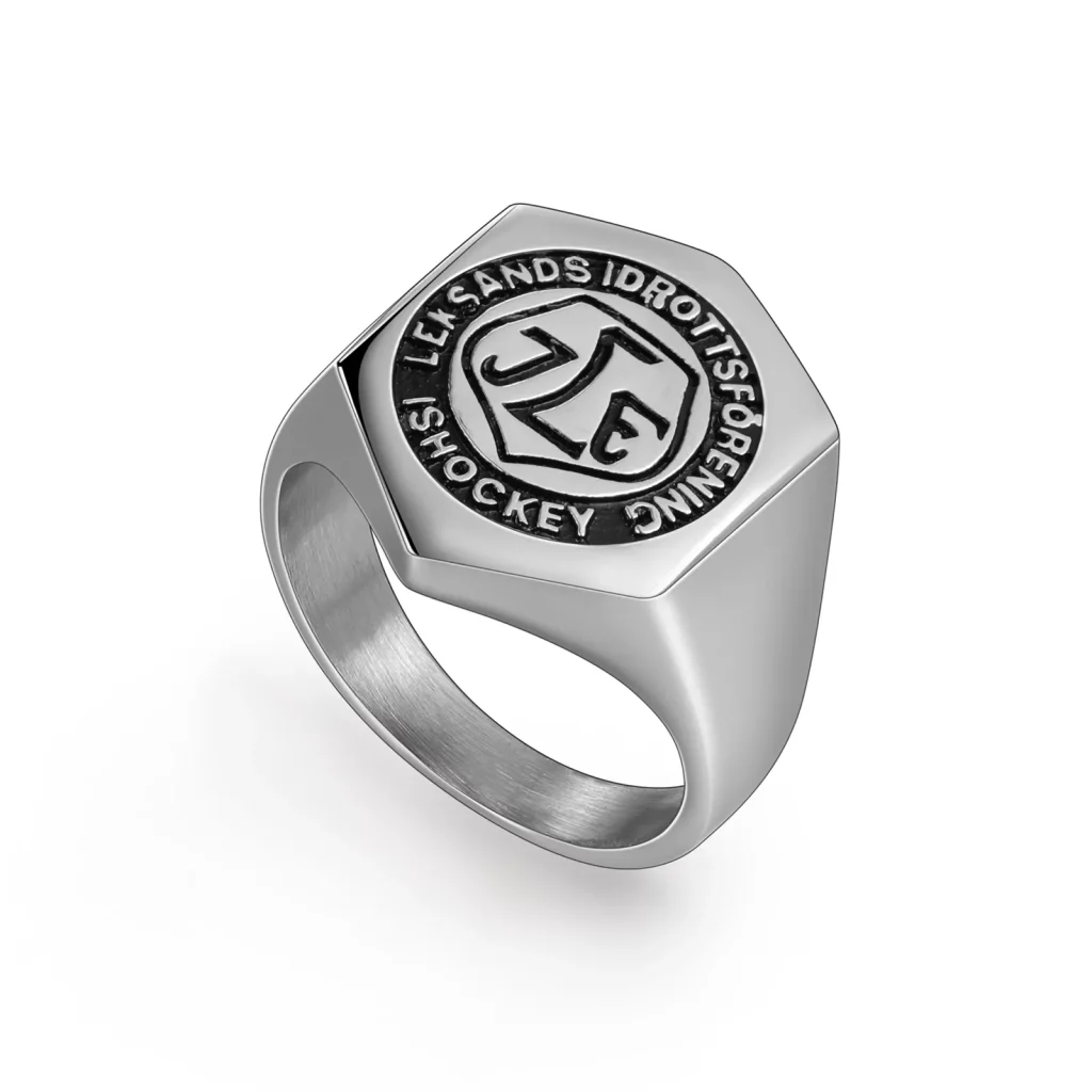 Custom Casting Stainless Steel Signet Ring Engraved Logo Fashion Jewelry Manufacturer
