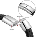 Custom Stainless Steel Punk Street Style Friendship Leather Bracelet Jewelry Source Factory