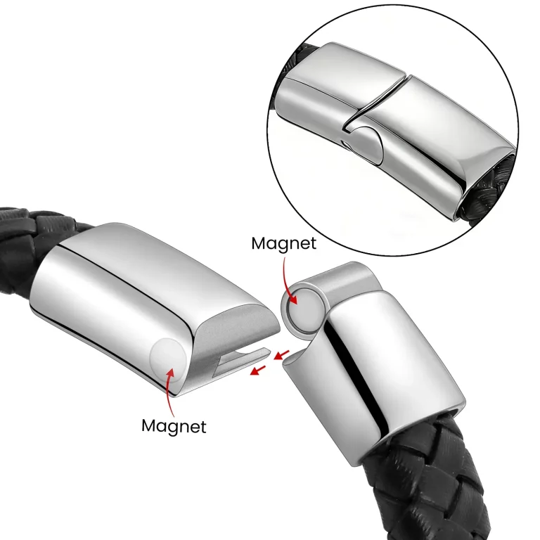 Custom Stainless Steel Punk Street Style Friendship Leather Bracelet Jewelry Source Factory
