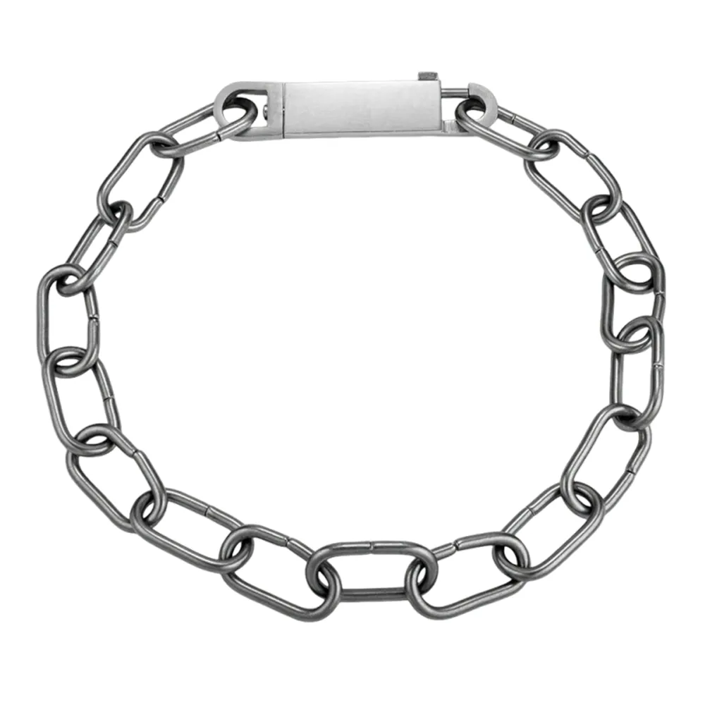 Custom chunky 316L stainless steel paperclip chain necklace direct f actory