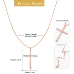 Custom size of zircon cross pendant necklace for fast fashion jewelry