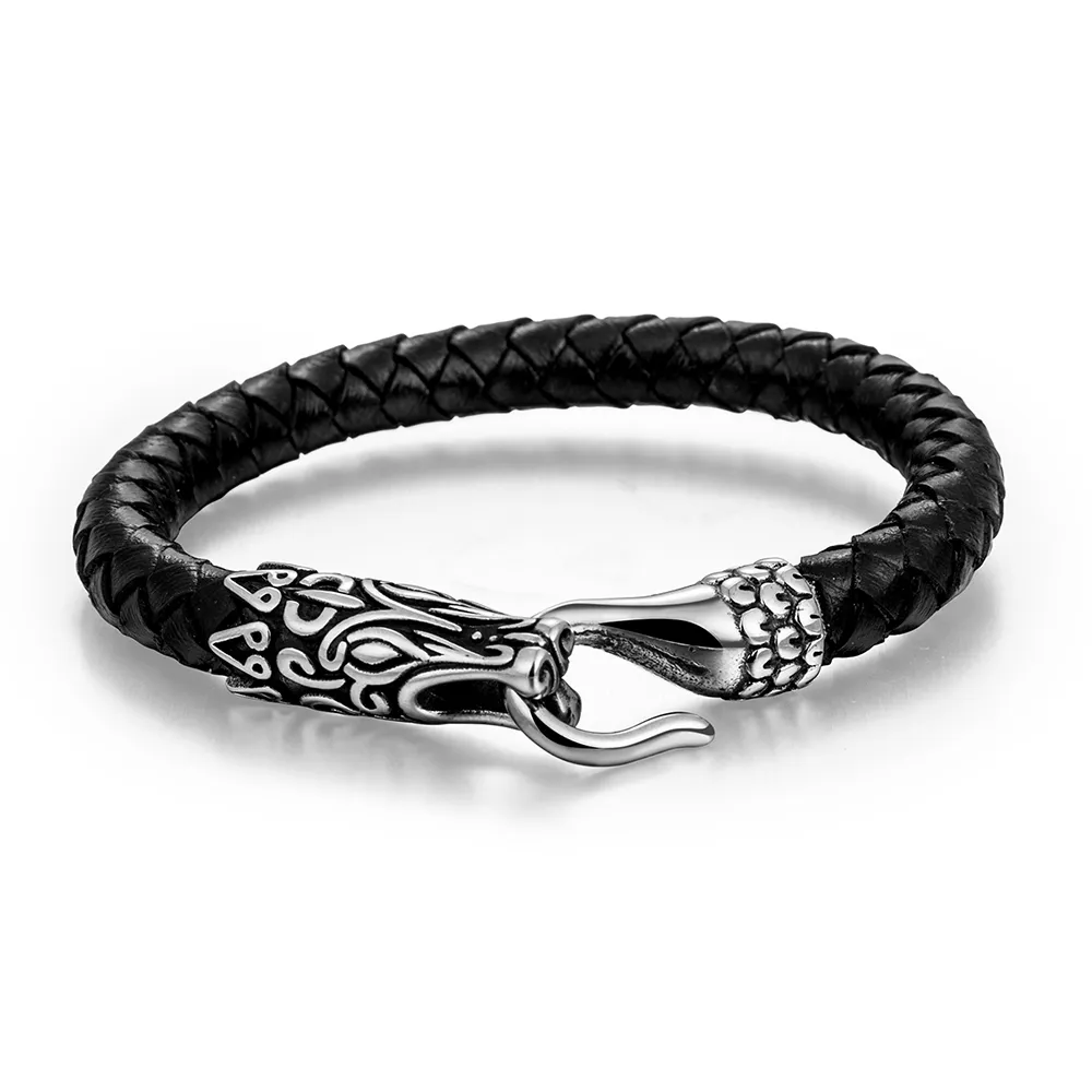 Customizable Animal-Head Clasps for Men's Leather Bracelets