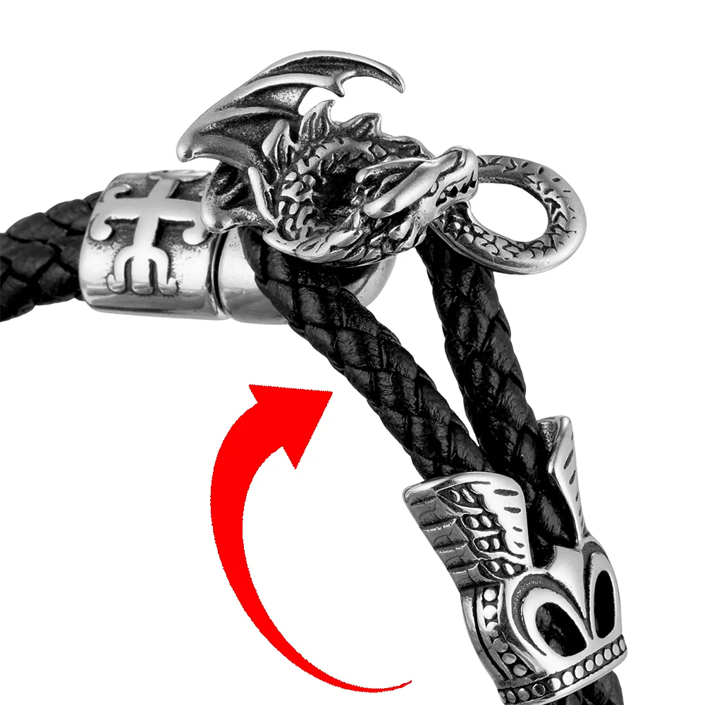 Customizable Animal-Head Vintage Buckle Leather Bracelets