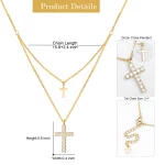 Customize size of gold-plated double-layered cross necklace for fashion brands