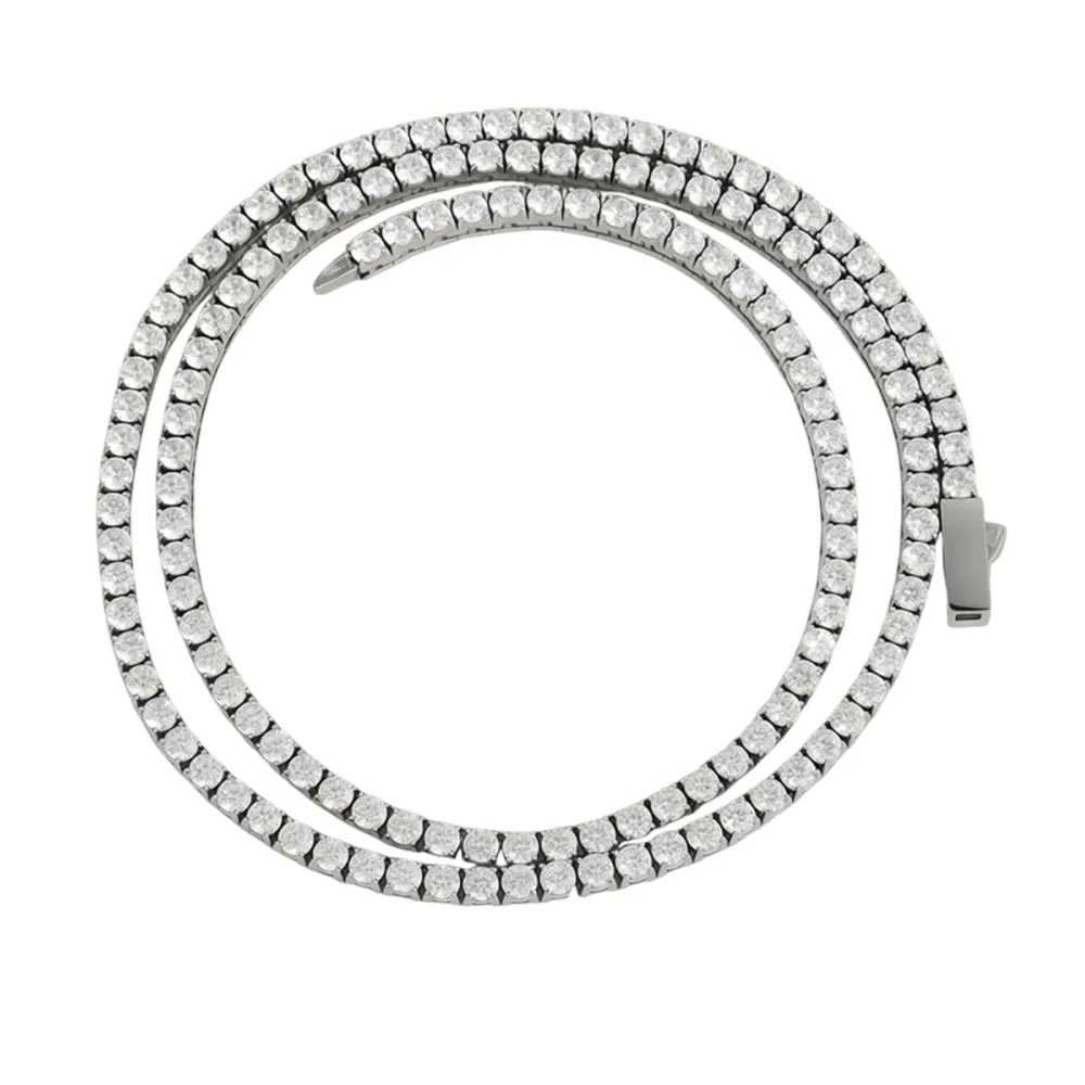 Direct source 316L stainless steel tennis chain necklace for online jewelry