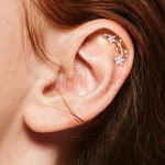 Female stainless steel curved star helix earrings direct factory for brands