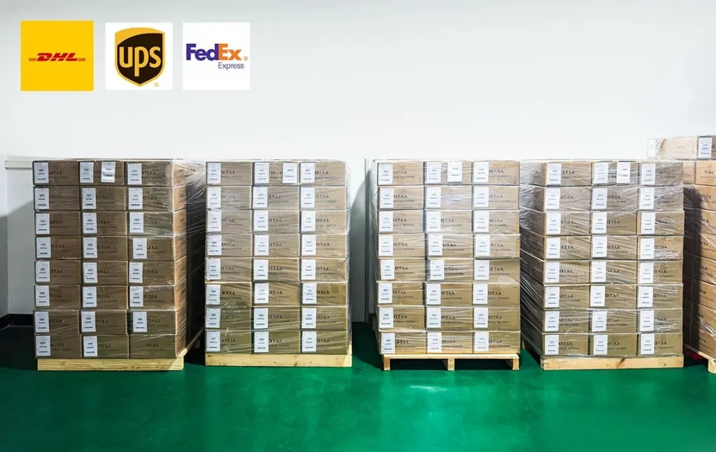 Haosen Jewelry M anufacturer Shipping Warehouse with Packed Boxes Ready for DHL UPS and FedEx Express Delivery