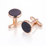 Customized natural stone inlaid copper cufflinks for Jewelry Export Factory