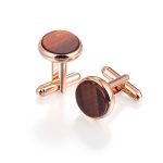 Customized natural stone inlaid copper cufflinks for Jewelry Export Factory