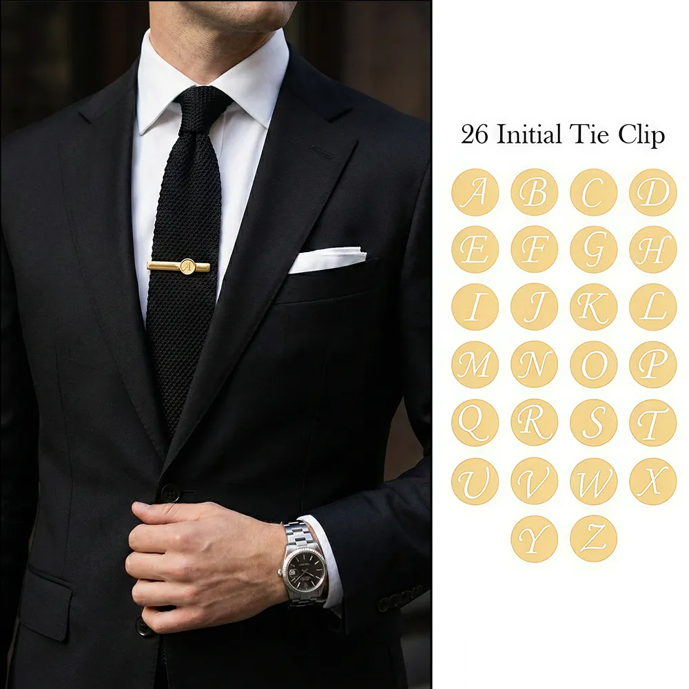 Brass initial A tie clip Expert Jewelry Manufacturer for Accessory Brands
