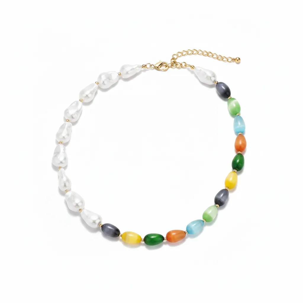 OEM 316L Stainless Steel Cat Eye Stone Pearl Necklace for Fashion Brands