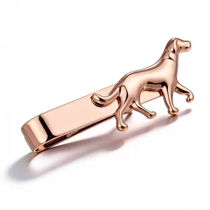 Rose Gold Animal Hunting Dog Tie Clip-Bulk Jewelry Manufacturer for small Brand
