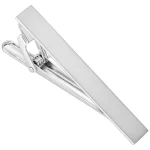 Stainless steel custom logo Silver TIe Clips