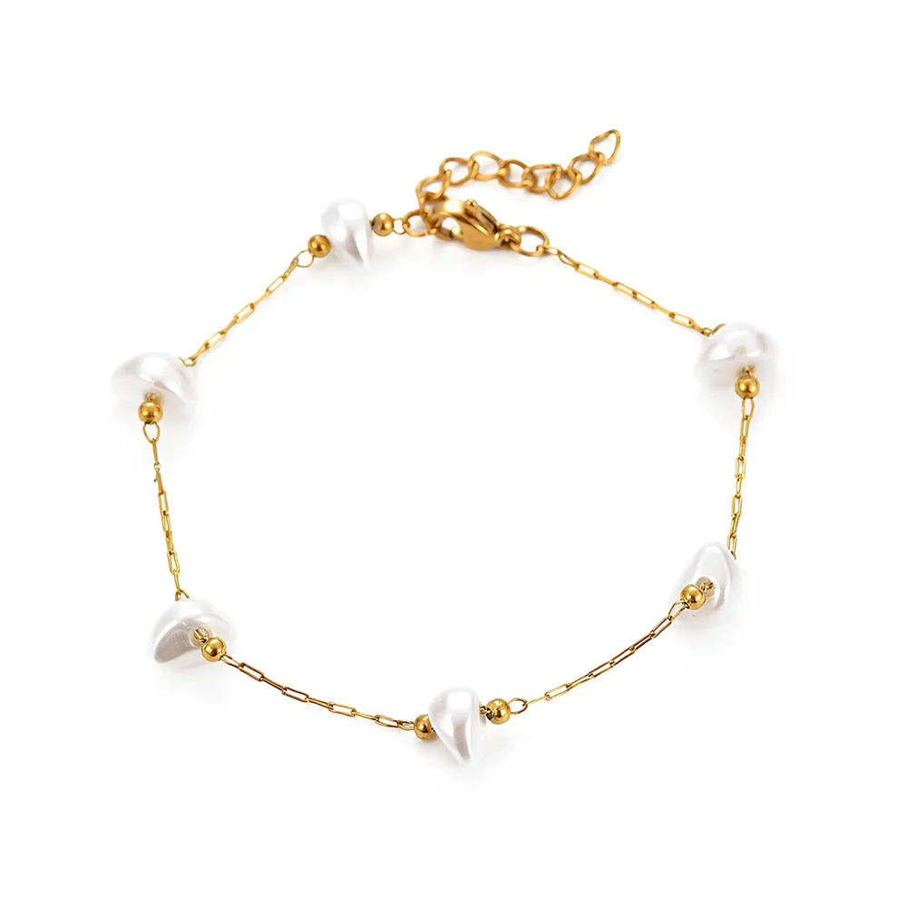 Stainless Steel Baroque Pearl Bracelet Personalized Fashion Jewelry Supplier for Wholesaler
