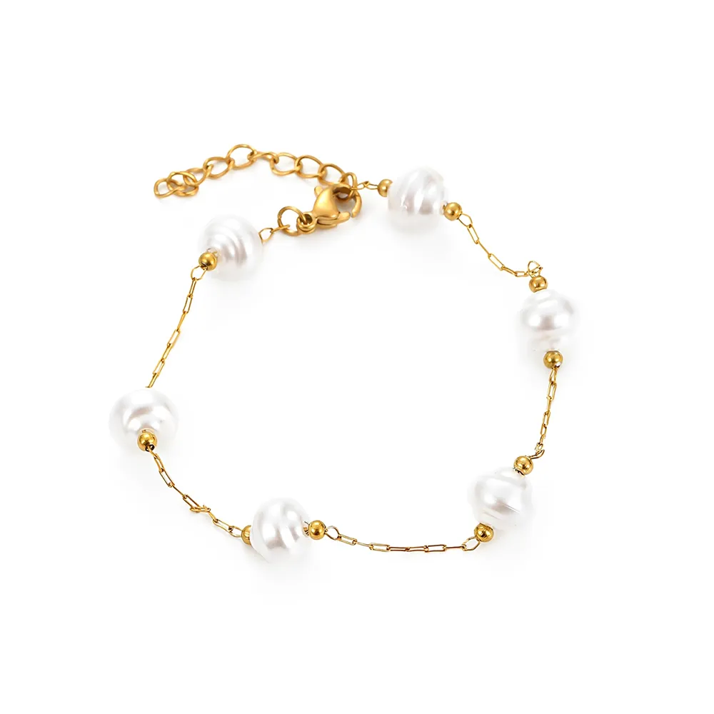 Stainless Steel Baroque Pearl Bracelet Custom Jewelry Design Factory for brands