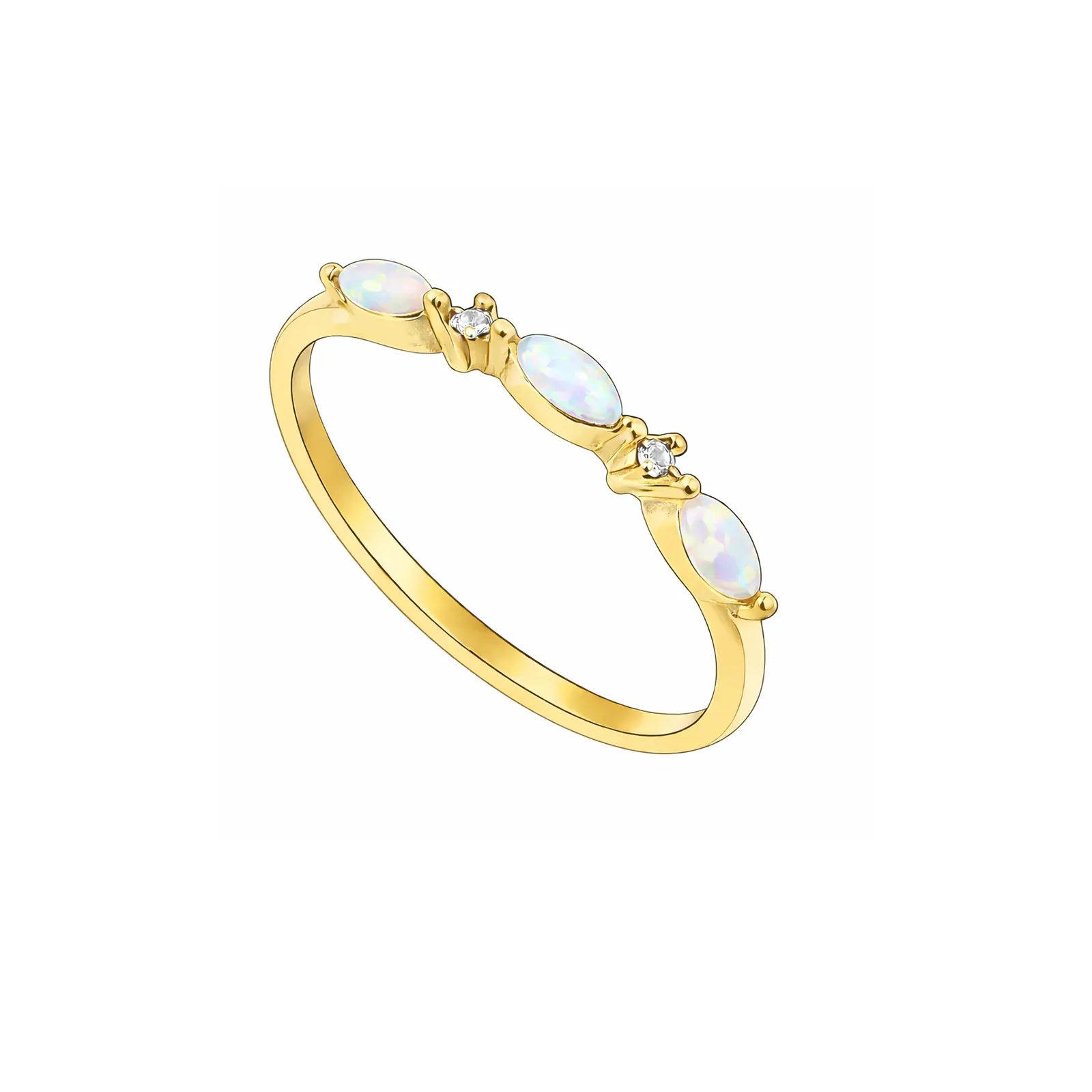 Stainless Steel Gold Plated Opal Ring Haosen Jewelry Manufacturer Custom Ring Design