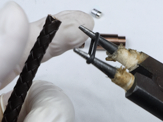 Assemble Metal Components and Rubber Rings for a Leather Bracelet
