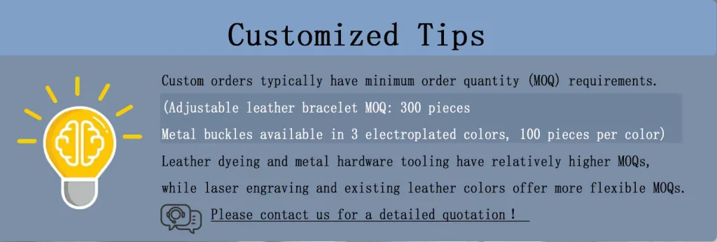 Customization recommendations for adjustable-size leather bracelets