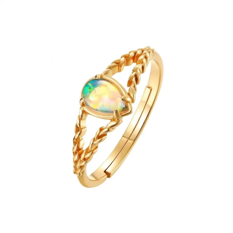 Opal Ring 316L Stainless Steel batch production jewelry source factory for private label
